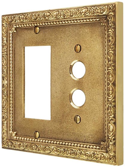 Floral Victorian Push Button/GFI Combination Switch Plate.